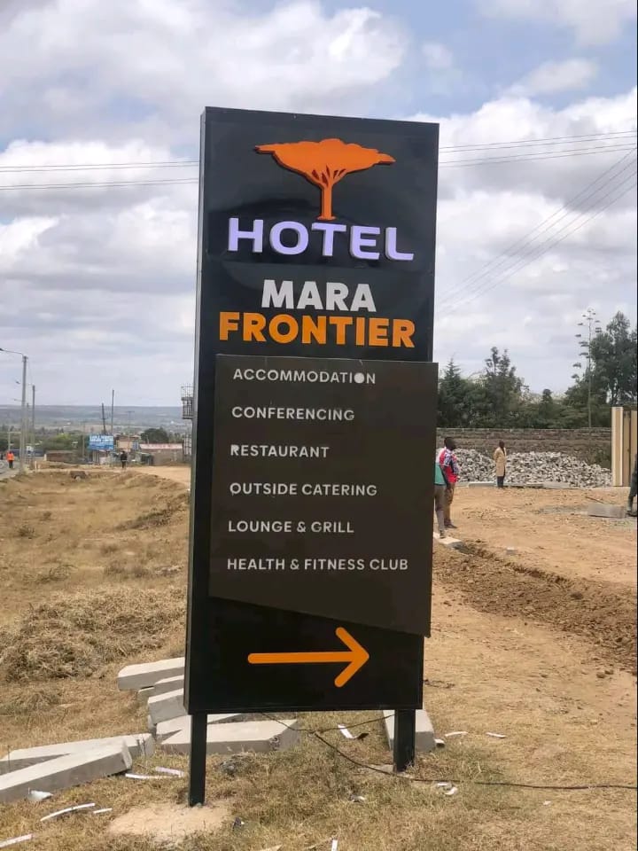 Entrance pylon signage Maasai Mara
